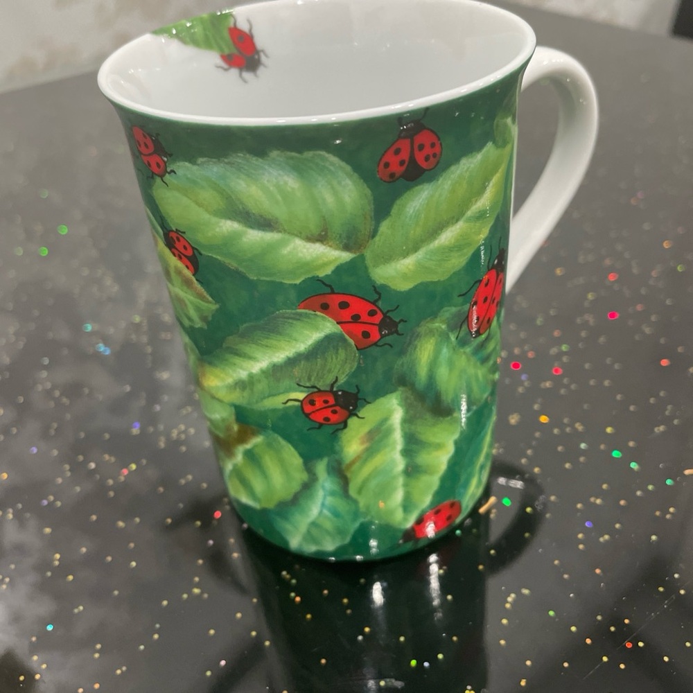 Kunitz Germany Ladybug and Leaf Design Mug.